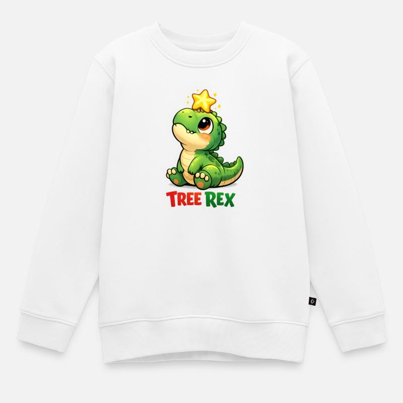 Tree Rex Dino T Rex - Kids Premium Organic Sweatshirt - white