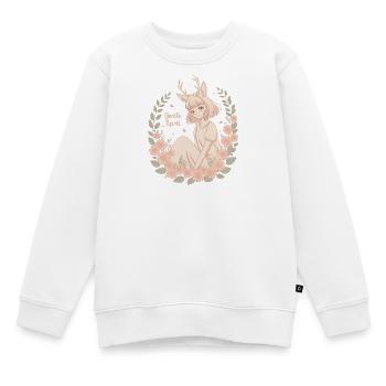 Gentle Spirit Zartes Anime Fawn Girl - Kinder Premium Organic Sweatshirt - Weiß - Vorne - AI Model Kid Male (0cm)