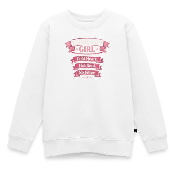 February Girl: Cold Heart Hot Soul - Kinder Premium Organic Sweatshirt - Weiß - Vorne - AI Model Kid Male (0cm)