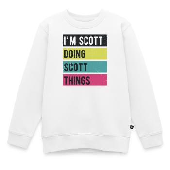 Ich bin Scott und mache Scott Things Retro Colors - Kinder Premium Organic Sweatshirt - Weiß - Vorne - AI Model Kid Male (0cm)