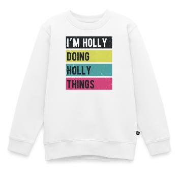 Ich mache Holly Things Retro Colors - Kinder Premium Organic Sweatshirt - Weiß - Vorne - AI Model Kid Male (0cm)