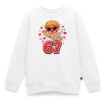 Cadeau en forme de cœur d’amour Cupid Days 67 mignon - Sweat Premium enfant bio - blanc - Devant - AI Model Kid Male (0cm)