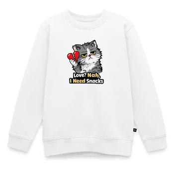 Lustiger Anti-Kater zum Valentinstag - Kinder Premium Organic Sweatshirt - Weiß - Vorne - AI Model Kid Male (0cm)