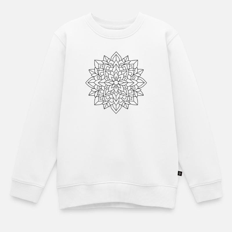 Florales Mandala - Kinder Premium Organic Sweatshirt - Weiß