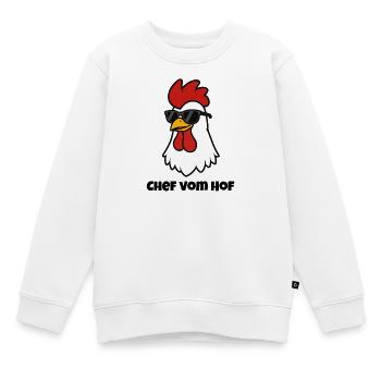 Chef vom Hof – Cooler Hahn mit Sonnenbrille - Kinder Premium Organic Sweatshirt - Weiß - Vorne - AI Model Kid Male (0cm)