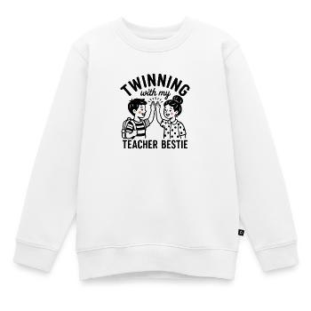 Partnerschaft mit meiner besten Lehrerin - Kinder Premium Organic Sweatshirt - Weiß - Vorne - AI Model Kid Male (0cm)