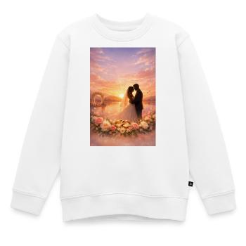 Rêves de mariage au coucher du soleil - Sweat Premium enfant bio - blanc - Devant - AI Model Kid Male (0cm)