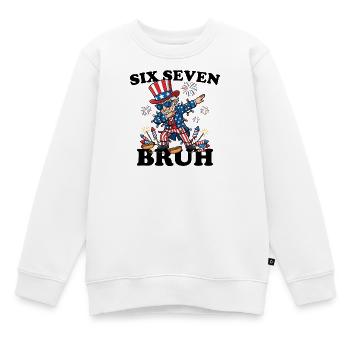 Six Seven Bruh 4. Juli Dabbing 6-7 4. Juli - Kinder Premium Organic Sweatshirt - Weiß - Vorne - AI Model Kid Male (0cm)