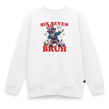 Six Seven Bruh 4. Juli Dabbing 6-7 4. Juli - Kinder Premium Organic Sweatshirt - Weiß - Vorne - AI Model Kid Male (0cm)