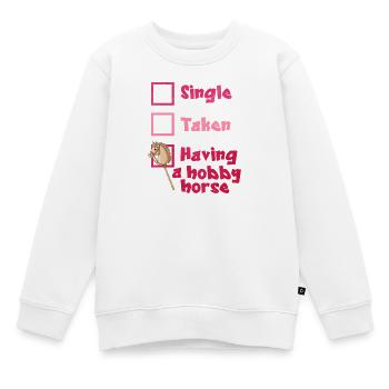 39 Prise individuelle ayant un cheval de promenade - Sweat Premium enfant bio - blanc - Devant - AI Model Kid Male (0cm)
