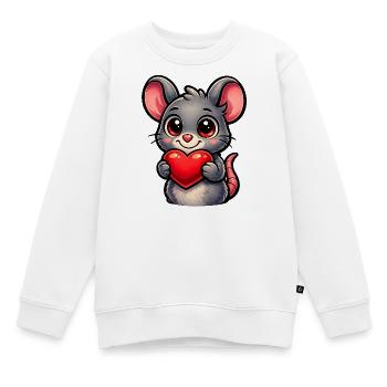 Herzliche Maus  - Kinder Premium Organic Sweatshirt - Weiß - Vorne - AI Model Kid Male (0cm)