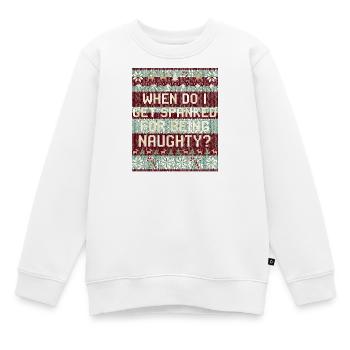 Quand serai-je puni ? Noël coquin - Sweat Premium enfant bio - blanc - Devant - AI Model Kid Male (0cm)