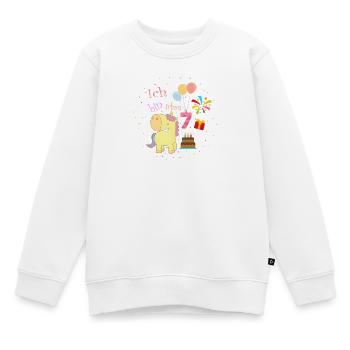7. Geburtstag Einhorn – Ich bin schon 7 Mädchen - Kinder Premium Organic Sweatshirt - Weiß - Vorne - AI Model Kid Male (0cm)