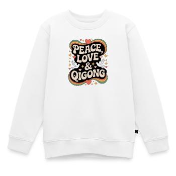 Qigong Tai Chi - Kinder Premium Organic Sweatshirt - Weiß - Vorne - AI Model Kid Male (0cm)