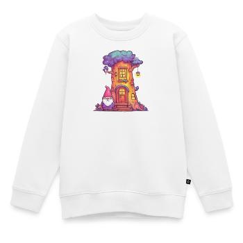 Lustiges Baumhausgnom mit Laterne - Kinder Premium Organic Sweatshirt - Weiß - Vorne - AI Model Kid Male (0cm)