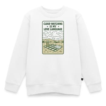 Wolken beobachten | Cottagecore Natur Vibe - Kinder Premium Organic Sweatshirt - Weiß - Vorne - AI Model Kid Male (0cm)