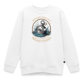 Prédiction du week-end 100 - Chance de pêche magnétique - Sweat Premium enfant bio - blanc - Devant - AI Model Kid Male (0cm)