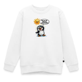 Hitze Spruch Pinguin Geschenk Humor - Kinder Premium Organic Sweatshirt - Weiß - Vorne - AI Model Kid Male (0cm)