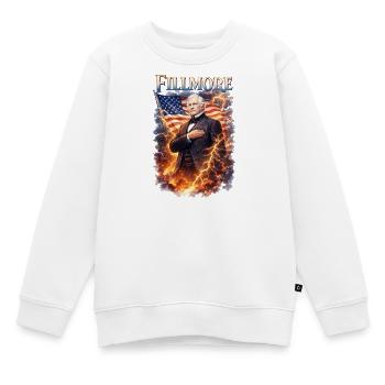 Historischer Staatsmann im Flammenwirbel - Kinder Premium Organic Sweatshirt - Weiß - Vorne - AI Model Kid Male (0cm)