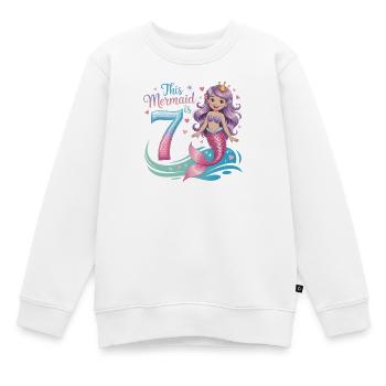 Meerjungfrau 7. Geburtstag 7 Jahre - Kinder Premium Organic Sweatshirt - Weiß - Vorne - AI Model Kid Male (0cm)