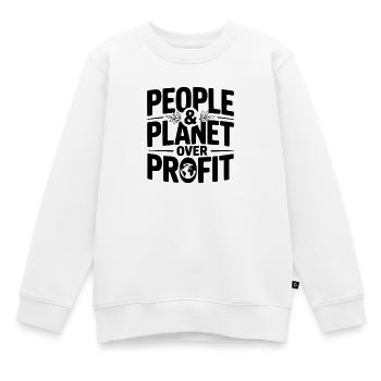 Personnes et planète sur le profit - Sweat Premium enfant bio - blanc - Devant - AI Model Kid Male (0cm)
