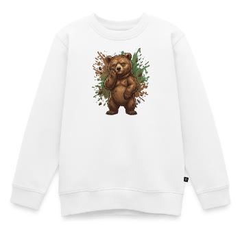 Waldbär im Schlamm - Kinder Premium Organic Sweatshirt - Weiß - Vorne - AI Model Kid Male (0cm)