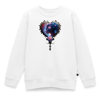 Sternherz mit Lotusblume - Kinder Premium Organic Sweatshirt - Weiß - Vorne - AI Model Kid Male (0cm)