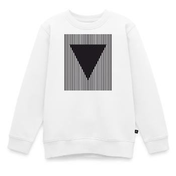 Triangle inversé sur champ rayé - Sweat Premium enfant bio - blanc - Devant - AI Model Kid Male (0cm)