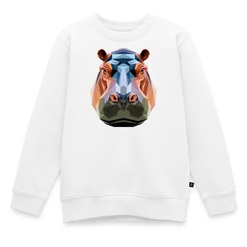 Nilpferd Flusspferd Mama Hippopotamus Cooles Hippo - Kinder Premium Organic Sweatshirt - Weiß - Vorne - AI Model Kid Male (0cm)