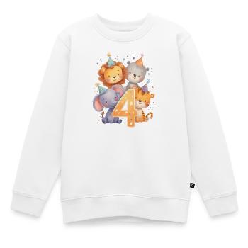 Geburtstag 4 Zirkus Tiere Vier Jahre alt Junge - Kinder Premium Organic Sweatshirt - Weiß - Vorne - AI Model Kid Male (0cm)