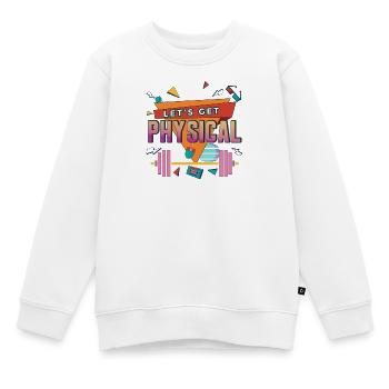 Faisons une séance de sport rétro années 80 en forme physique - Sweat Premium enfant bio - blanc - Devant - AI Model Kid Male (0cm)