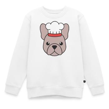 Frenchie Kochmütze Kopf Logo - Kinder Premium Organic Sweatshirt - Weiß - Vorne - AI Model Kid Male (0cm)