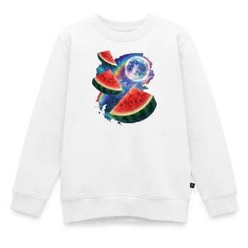 Weltraummelone Neon Kosmos - Kinder Premium Organic Sweatshirt - Weiß - Vorne - AI Model Kid Male (0cm)