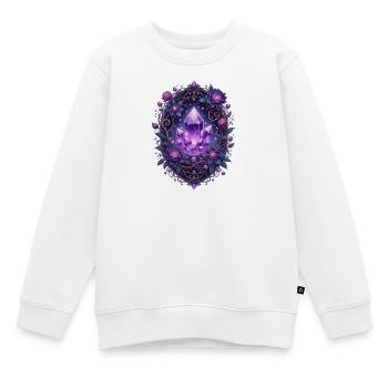 Amethystkristall im Rosenkranz - Kinder Premium Organic Sweatshirt - Weiß - Vorne - AI Model Kid Male (0cm)