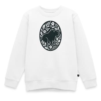 Capybara | Blumenwald Folk Art - Kinder Premium Organic Sweatshirt - Weiß - Vorne - AI Model Kid Male (0cm)