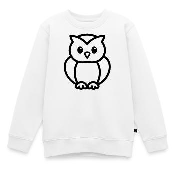 chouette - Sweat Premium enfant bio - blanc - Devant - AI Model Kid Male (0cm)