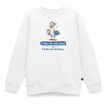 Küstenmöwe mit Pommes früher war mehr Wind  - Kinder Premium Organic Sweatshirt - Weiß - Vorne - AI Model Kid Male (0cm)
