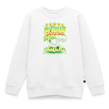 Motif de golf vert dans la lingerie - Sweat Premium enfant bio - blanc - Devant - AI Model Kid Male (0cm)