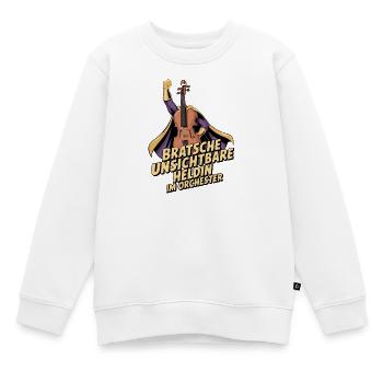 Bratsche - Unsichtbare Heldin Im Orchester - Kinder Premium Organic Sweatshirt - Weiß - Vorne - AI Model Kid Male (0cm)