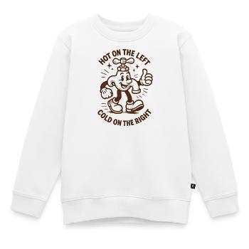 Chaud gauche froid droit | Humour de plombier - Sweat Premium enfant bio - blanc - Devant - AI Model Kid Male (0cm)