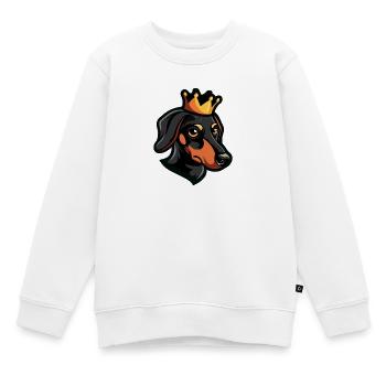 Couronne de teckel Teckel - Sweat Premium enfant bio - blanc - Devant - AI Model Kid Male (0cm)