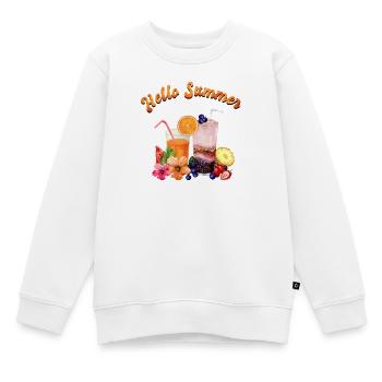 Hallo Sommer - Kinder Premium Organic Sweatshirt - Weiß - Vorne - AI Model Kid Male (0cm)