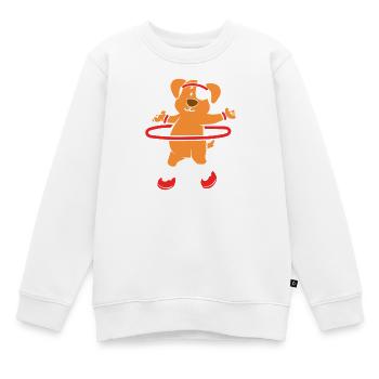 Hula Hup Huller Hullern Huller Hoop Hund - Kinder Premium Organic Sweatshirt - Weiß - Vorne - AI Model Kid Male (0cm)