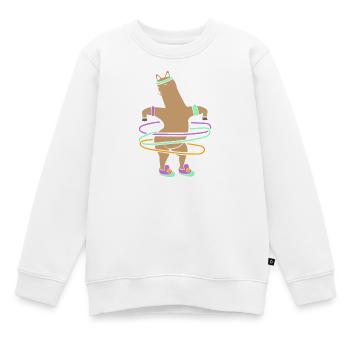 Hula Hup Hullern Huller Hoop Lama Alpaka - Kinder Premium Organic Sweatshirt - Weiß - Vorne - AI Model Kid Male (0cm)