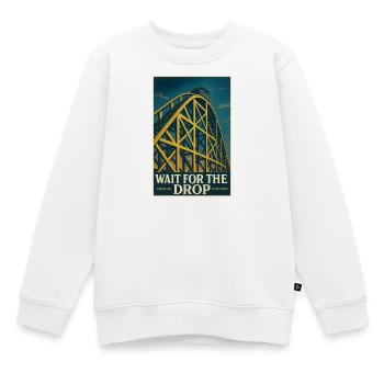 Warte auf den Drop | Achterbahn Thrill - Kinder Premium Organic Sweatshirt - Weiß - Vorne - AI Model Kid Male (0cm)