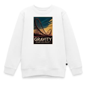 Schwerkraft als Beifahrer | Achterbahn - Kinder Premium Organic Sweatshirt - Weiß - Vorne - AI Model Kid Male (0cm)