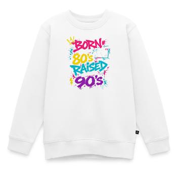 80er Boombox Neon Graffiti - Kinder Premium Organic Sweatshirt - Weiß - Vorne - AI Model Kid Male (0cm)