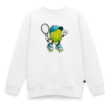 Tropfender Tennisballspieler-Humor auf dem Spielfeld - Kinder Premium Organic Sweatshirt - Weiß - Vorne - AI Model Kid Male (0cm)