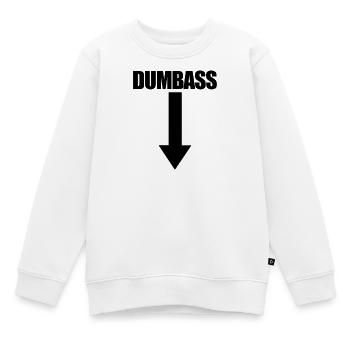 Dummkopf Pfeil nach unten Lustig Ich bin ein Dummk - Kinder Premium Organic Sweatshirt - Weiß - Vorne - AI Model Kid Male (0cm)