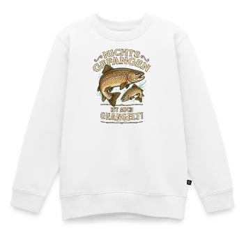 Nichts Gefangen Ist Auch Geangelt Forelle - Kinder Premium Organic Sweatshirt - Weiß - Vorne - AI Model Kid Male (0cm)